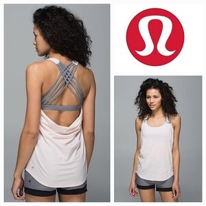 Lululemon Wild Tank in Heathered Butter Pink/ Heathered Slate Sz 4